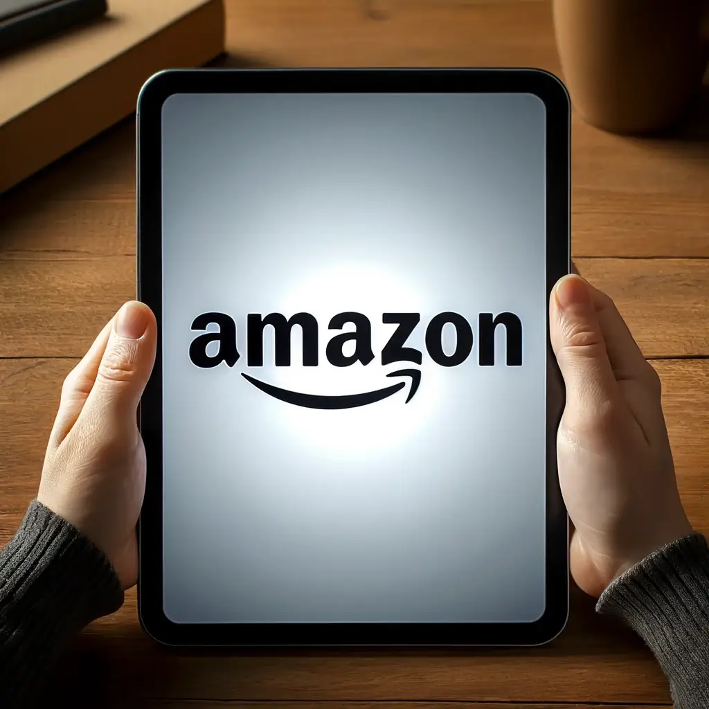 Pessoa segurando tablet Amazon