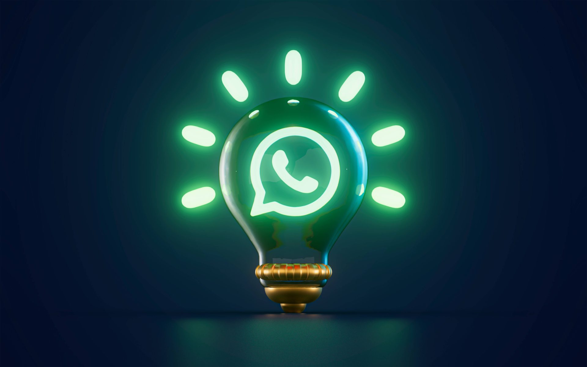 Símbolo do WhatsApp brilhante em uma lâmpada